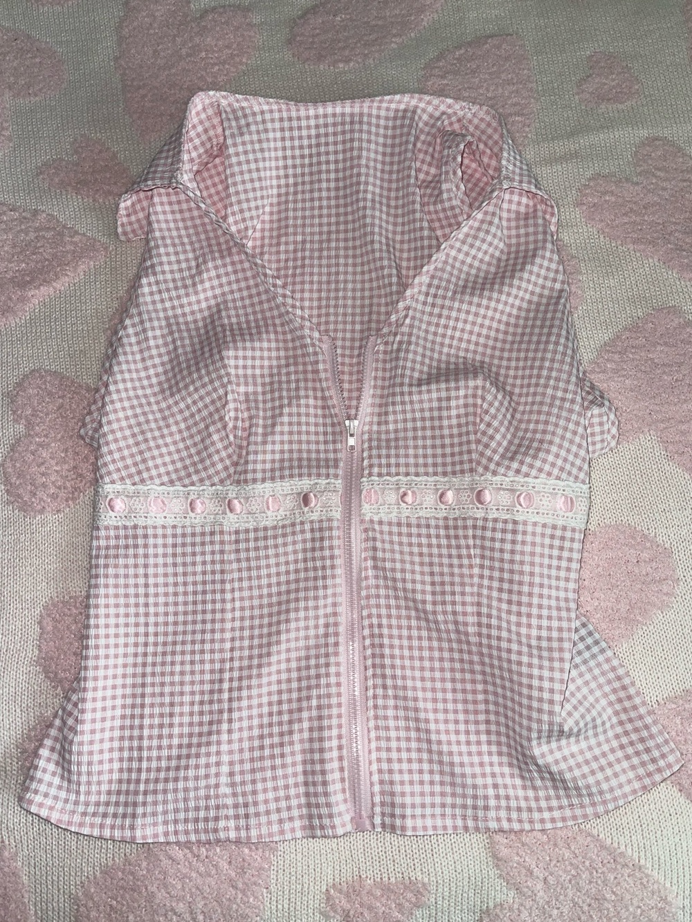 pink plaid top